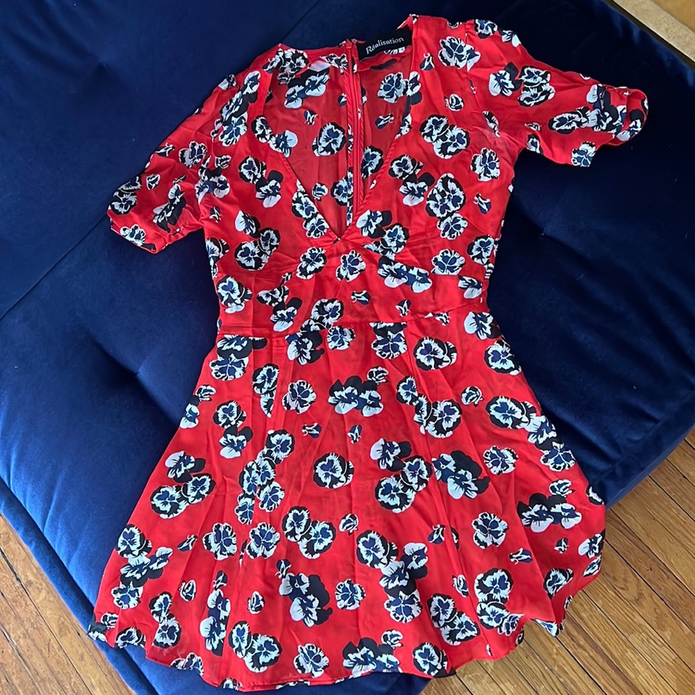 COPY - RED FLORAL REALISATION PAR DRESS